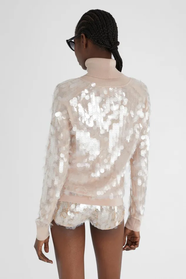Women Knitwear Ermanno Scervino Pure Merino Wool Sweater With Sequins
