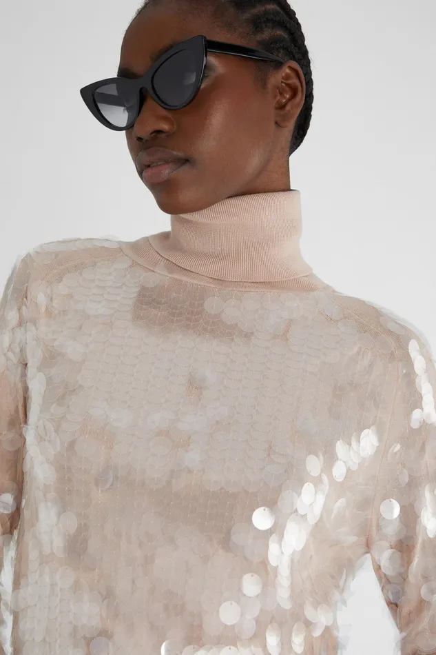Women Knitwear Ermanno Scervino Pure Merino Wool Sweater With Sequins
