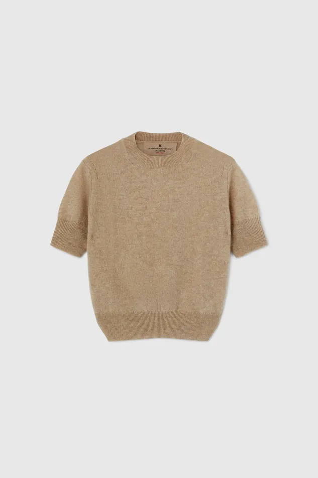 Women Knitwear Ermanno Scervino Taupe Short Sleeve Cashmere Sweater 8211 Ermanno Scervino Taupe Women Knitwear Ermanno Scervino Taupe Short Sleeve Cashmere Sweater 8211 Ermanno Scervino Taupe