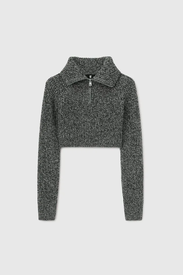 Women Knitwear Ermanno Scervino Zipper High Collar Cropped Sweater Cashmere 8211 Ermanno Scervino Blackwhite Women Knitwear Ermanno Scervino Zipper High Collar Cropped Sweater Cashmere 8211 Ermanno Scervino Blackwhite