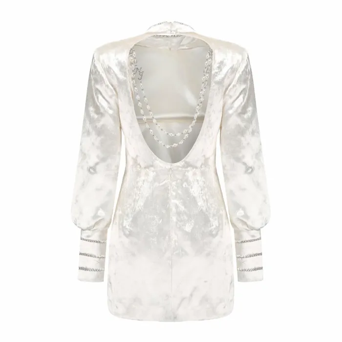 Women Kyra White Dress Nana Jacqueline Velvet