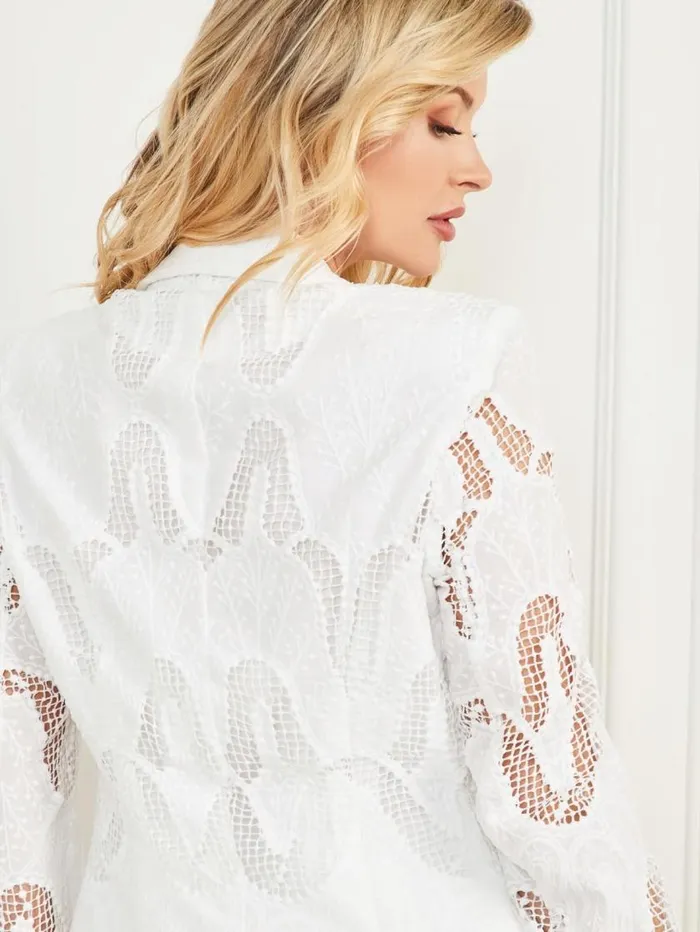Women Kyrie Embroidered Blazer Blanc Pur Marciano Jackets Women Kyrie Embroidered Blazer Blanc Pur Marciano Jackets