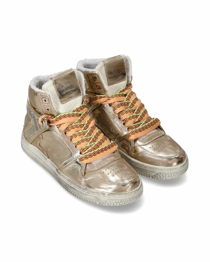 Women La Grande High Sneakers Platinum Shoes Philippe Model Paris Street