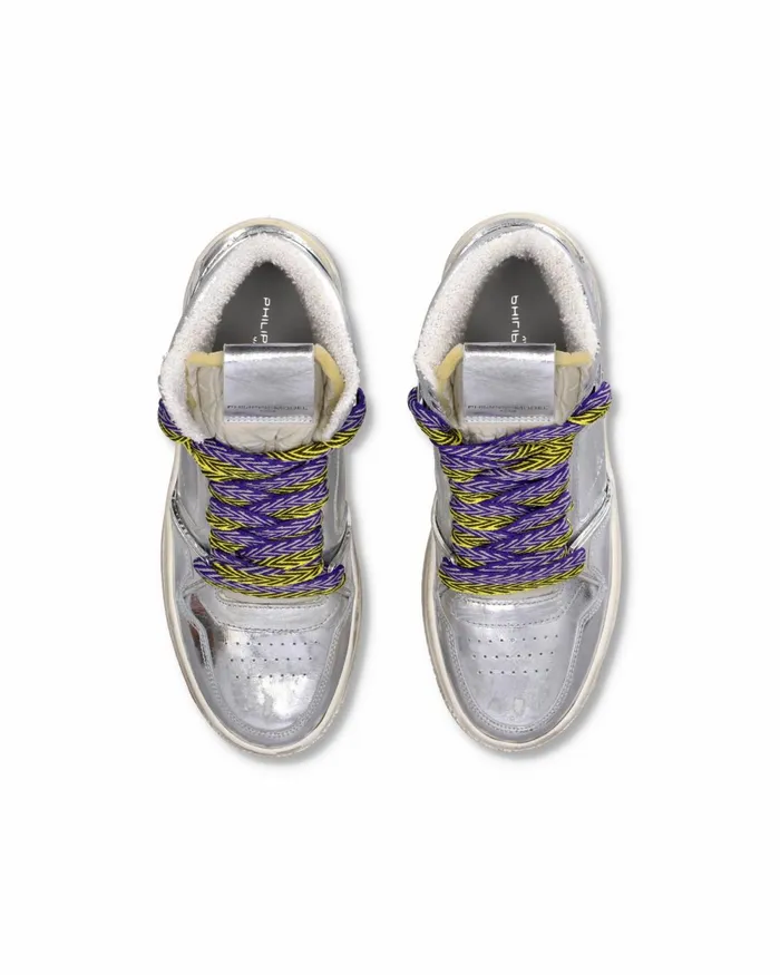 Women La Grande High Sneakers Silver Shoes Philippe Model Paris Street