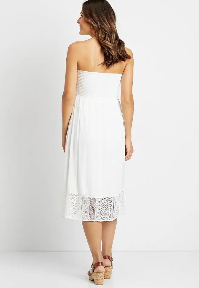 Women Lace Trim Maxi Skirt Maurices Bottoms