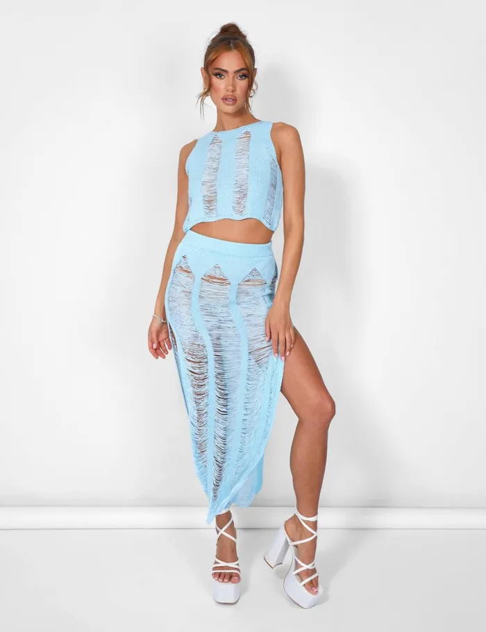 Women Ladder Detail Top Blue Blue Public Desire Tops