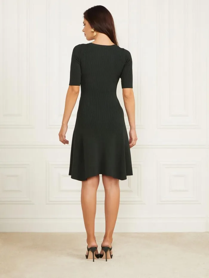 Women Laila Ribbed Sweater Dress Chenille Green Marciano Dresses Women Laila Ribbed Sweater Dress Chenille Green Marciano Dresses