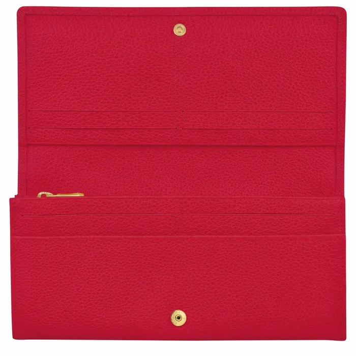 Women Le Foulonn Continental Wallet Love Longchamp Leather Wallets