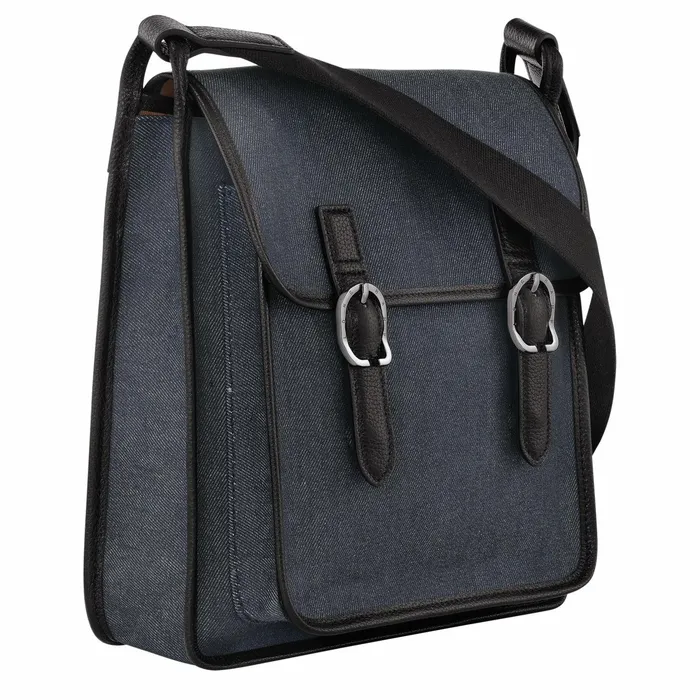 Women Le Foulonn M Crossbody Bag Navy Longchamp Crossbody Bags