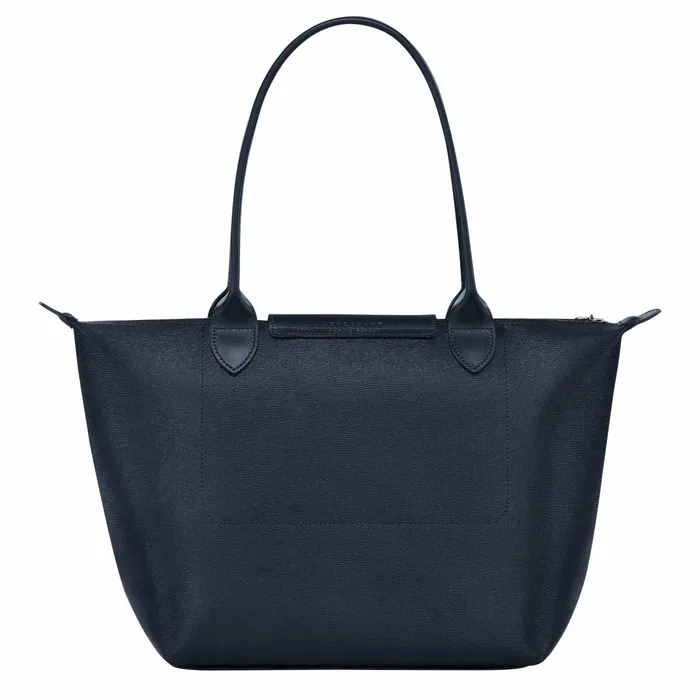 Women Le Pliage City M Tote Bag Navy Longchamp Shoulder Bags