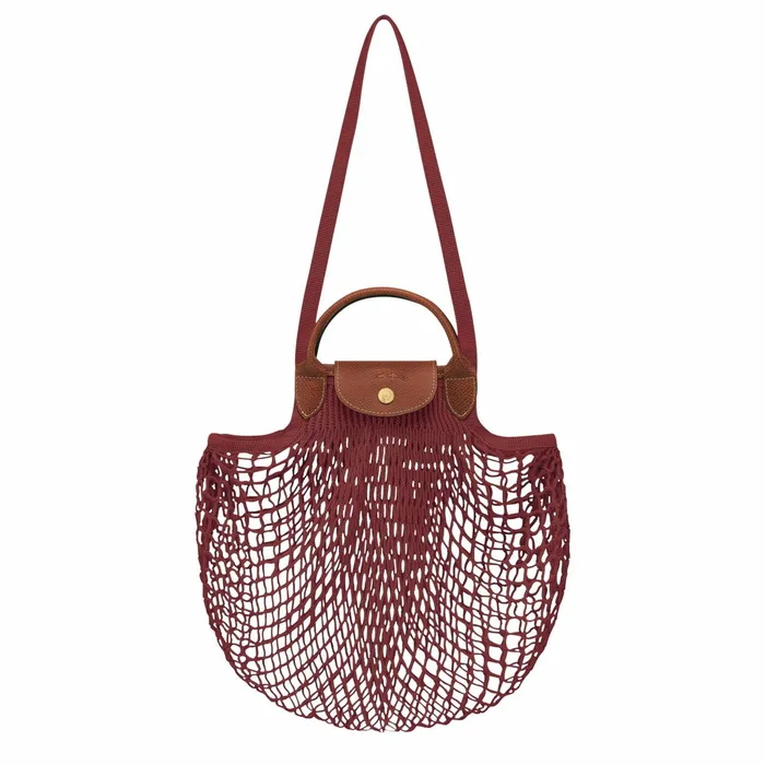 Women Le Pliage Filet L Mesh Bag Mahogany Longchamp Handbags