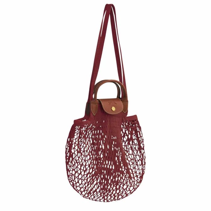 Women Le Pliage Filet L Mesh Bag Mahogany Longchamp Handbags