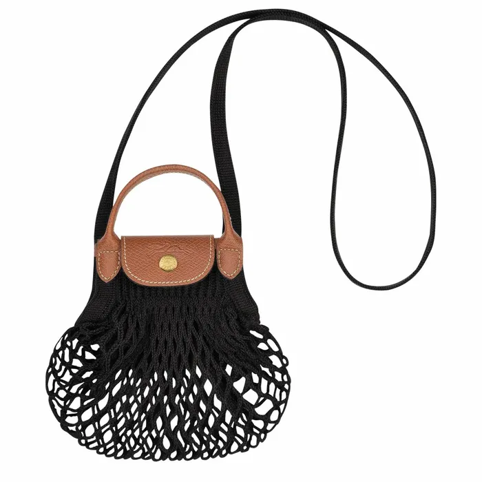 Women Le Pliage Filet XS Mesh Bag Black Longchamp Clutches