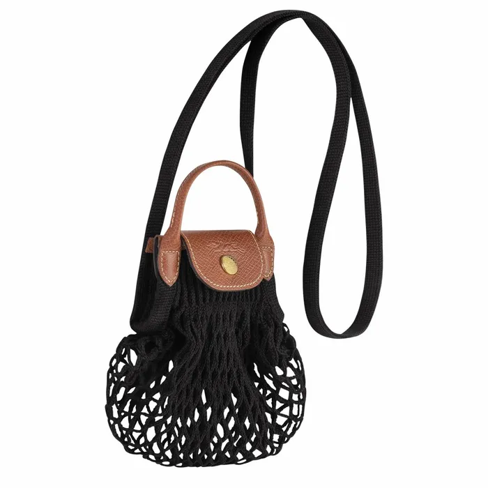 Women Le Pliage Filet XS Mesh Bag Black Longchamp Clutches