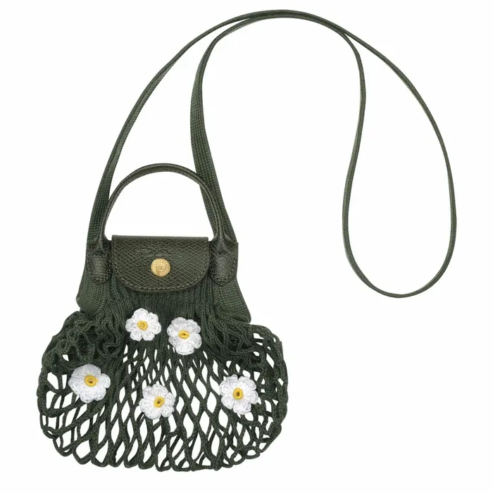 Women Le Pliage Filet XS Mesh Bag Khaki Longchamp Clutches