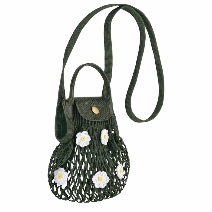 Women Le Pliage Filet XS Mesh Bag Khaki Longchamp Clutches