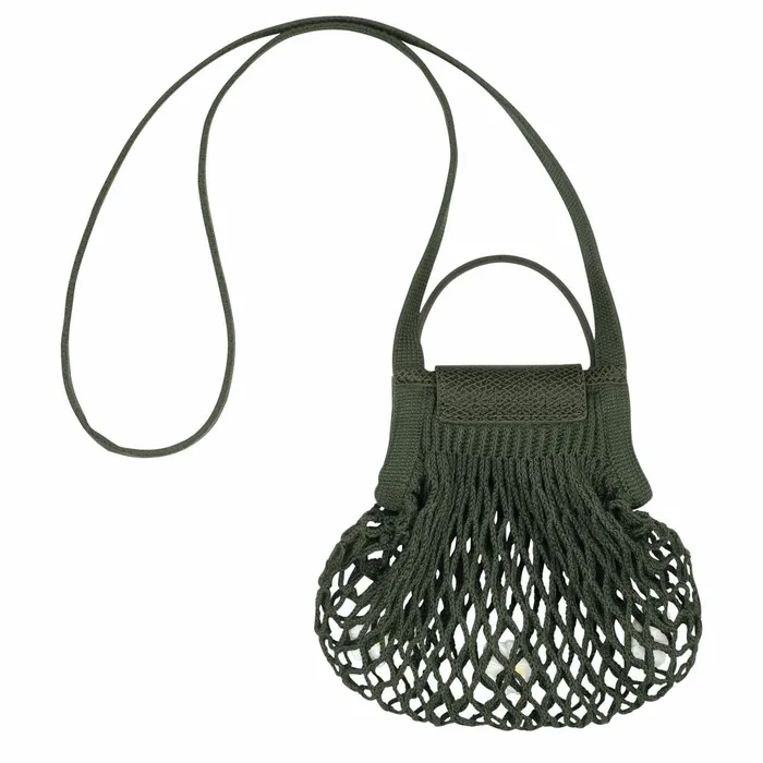 Women Le Pliage Filet XS Mesh Bag Khaki Longchamp Clutches