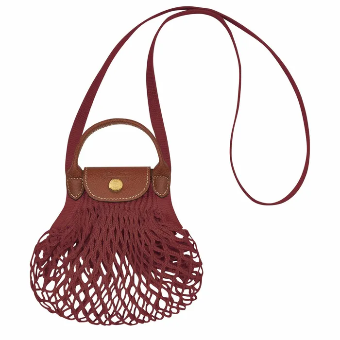 Women Le Pliage Filet XS Mesh Bag Mahogany Longchamp Clutches