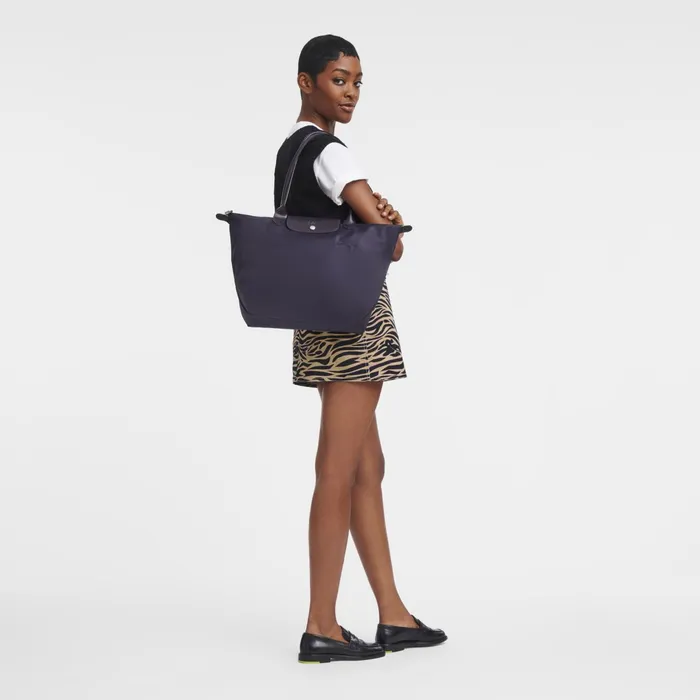 Women Le Pliage Green L Tote Bag Bilberry Longchamp Shoulder Bags