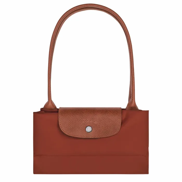 Women Le Pliage Green L Tote Bag Chestnut Longchamp Shoulder Bags