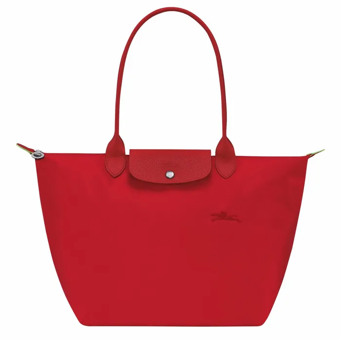 Women Le Pliage Green L Tote Bag Tomato Longchamp Shoulder Bags