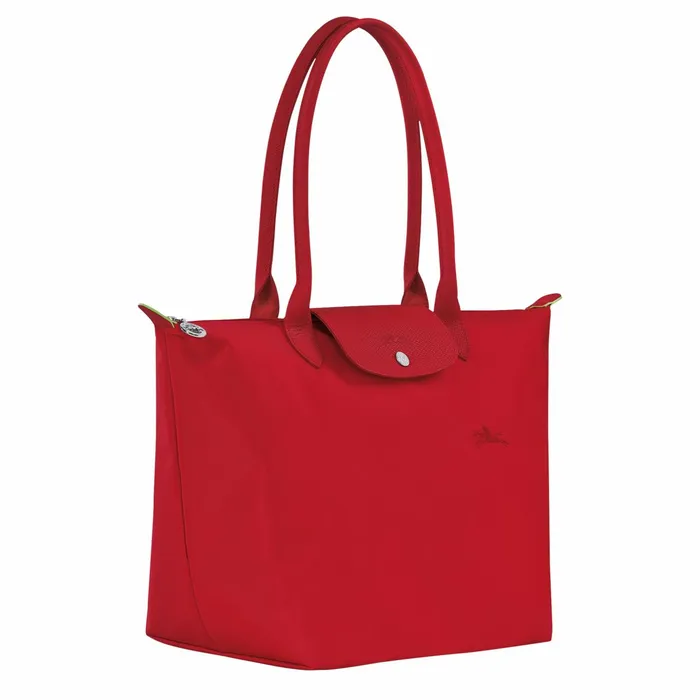 Women Le Pliage Green L Tote Bag Tomato Longchamp Shoulder Bags