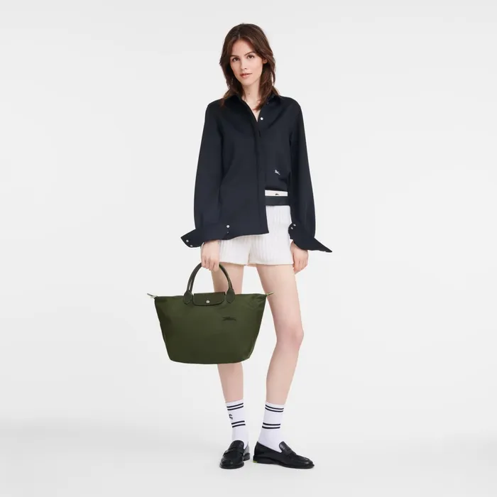 Women Le Pliage Green M Handbag Forest Longchamp Handbags