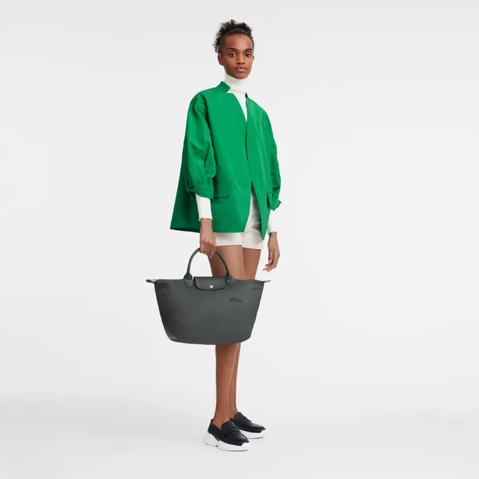 Women Le Pliage Green M Handbag Graphite Longchamp Handbags