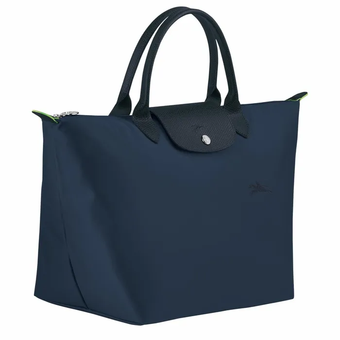 Women Le Pliage Green M Handbag Navy Longchamp Handbags