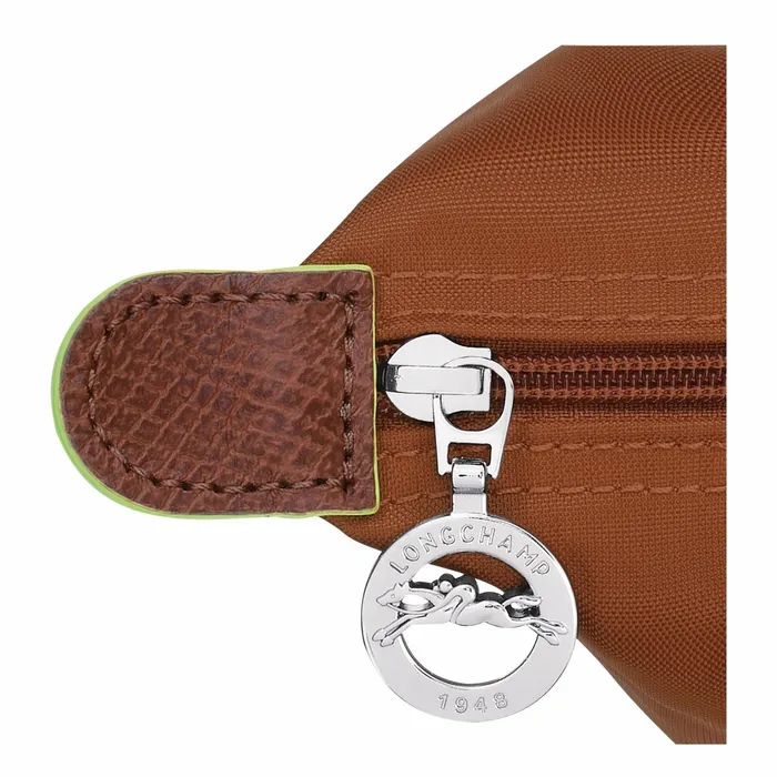 Women Le Pliage Green M Tote Bag Cognac Longchamp Shoulder Bags