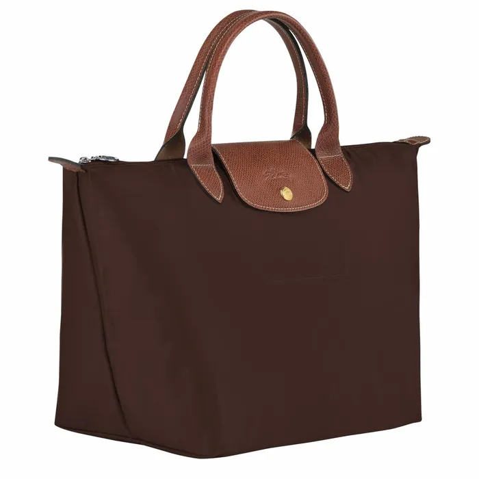 Women Le Pliage Original M Handbag Ebony Longchamp Handbags