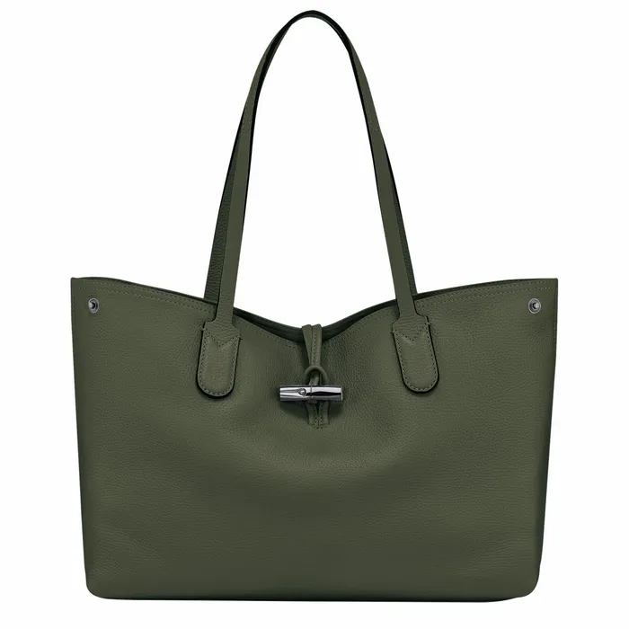 Women Le Roseau Essential L Tote Bag Khaki Longchamp Shoulder Bags