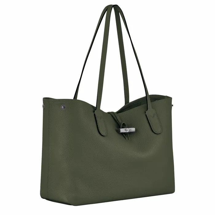 Women Le Roseau Essential L Tote Bag Khaki Longchamp Shoulder Bags