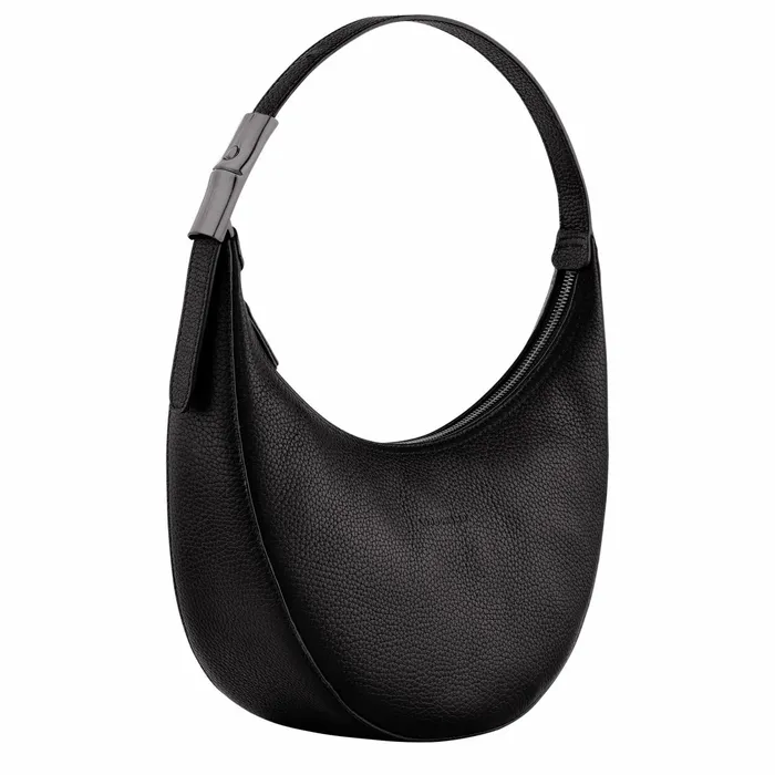 Women Le Roseau Essential M Hobo Bag Black Longchamp Shoulder Bags