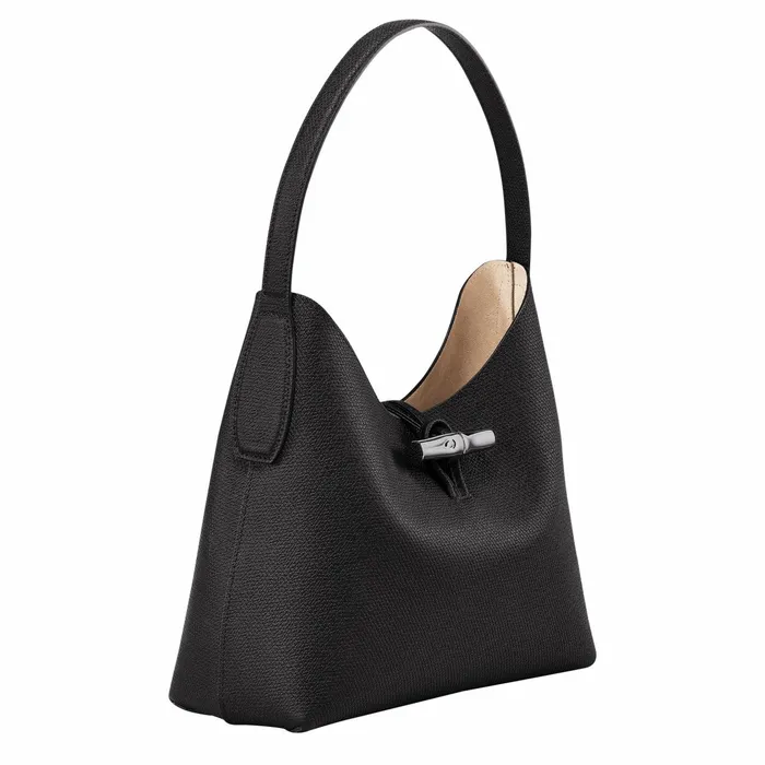 Women Le Roseau M Hobo Bag Black Longchamp Shoulder Bags