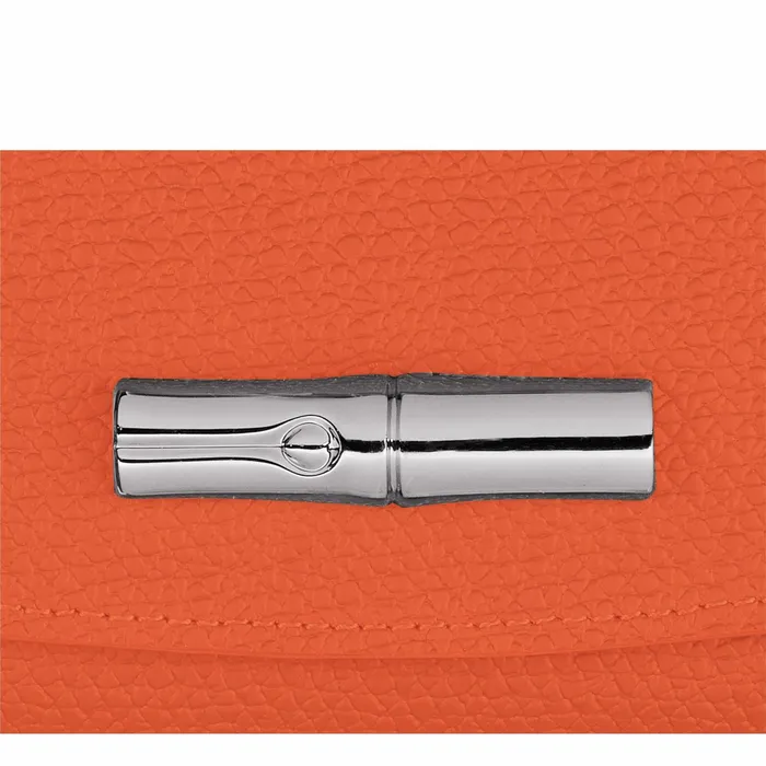 Women Le Roseau Wallet Orange Longchamp Leather Wallets