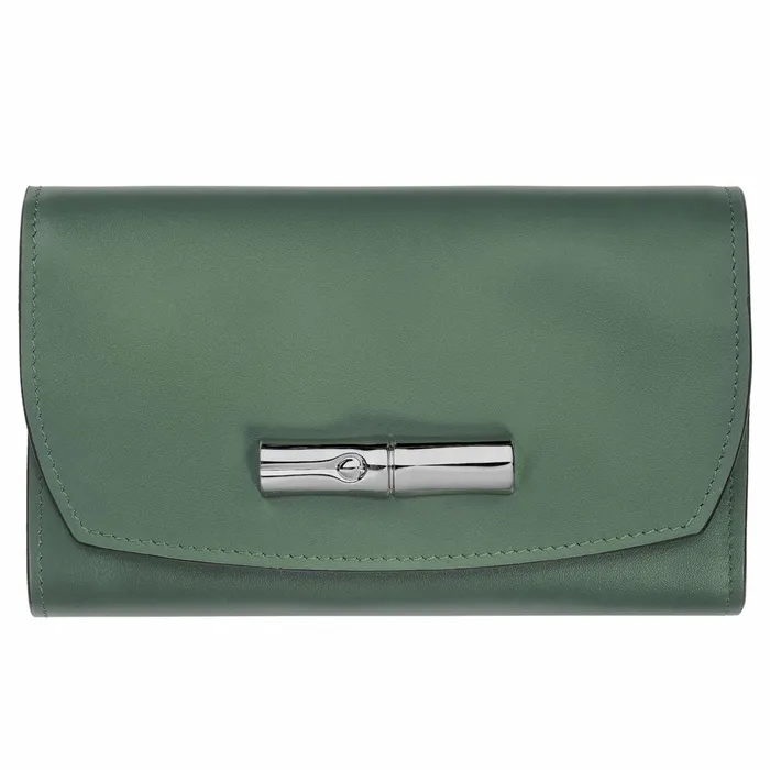 Women Le Roseau Wallet Sage Longchamp Leather Wallets