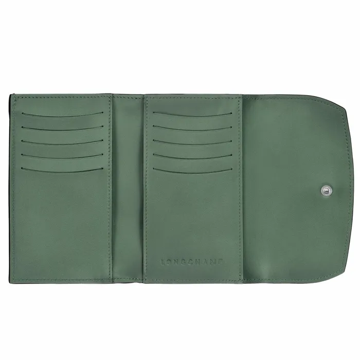 Women Le Roseau Wallet Sage Longchamp Leather Wallets