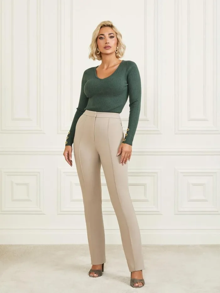 Women Logan Straight Leg Pant Natural Siena Marciano Bottoms Women Logan Straight Leg Pant Natural Siena Marciano Bottoms