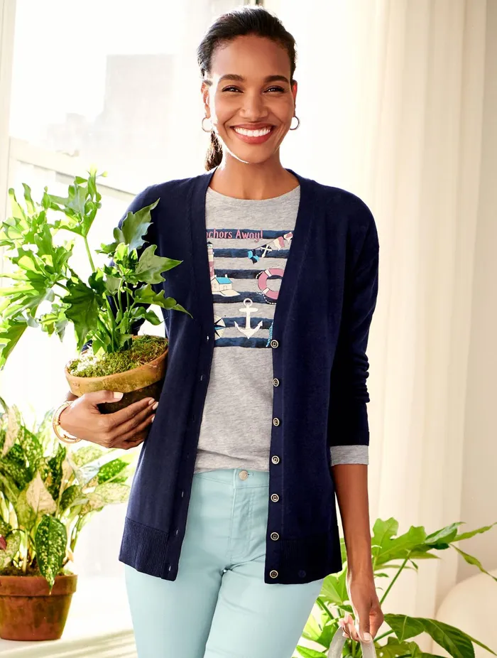 Women Long and 34 Sleeve Talbots Nautical Tee