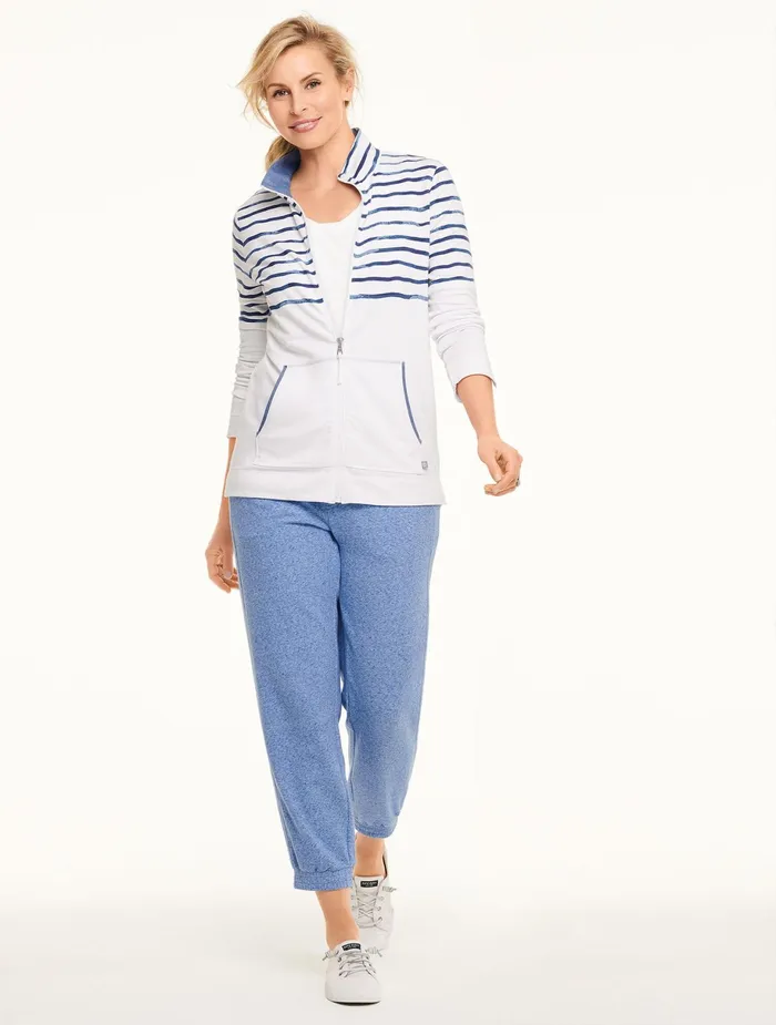 Women Long and 34 Sleeve Talbots Wave Stripe Jacket