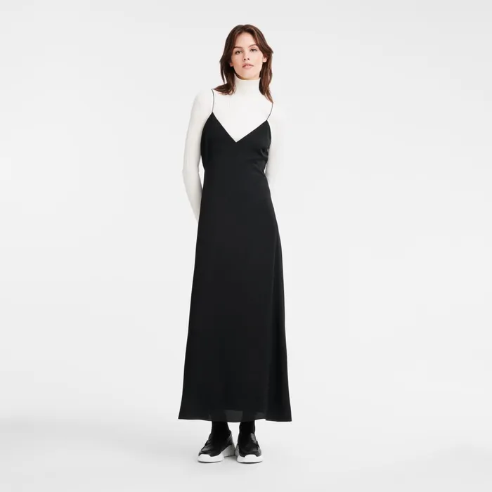 Women Long Dress Black Longchamp Dresses and Skirts