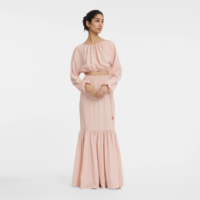 Women Long Skirt Nude Longchamp Dresses and Skirts