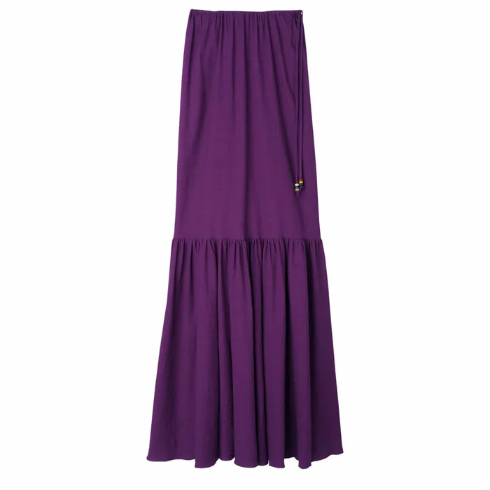 Women Long Skirt Violet Longchamp Dresses and Skirts