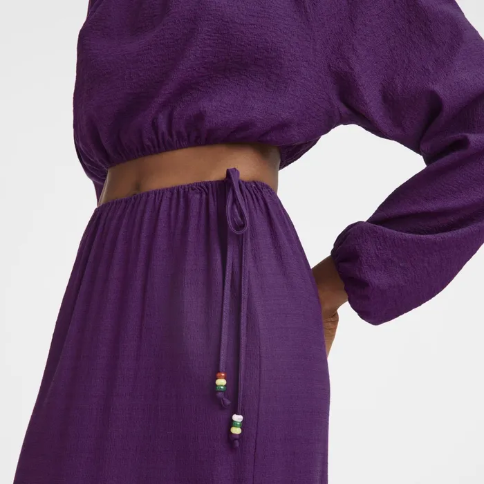 Women Long Skirt Violet Longchamp Dresses and Skirts