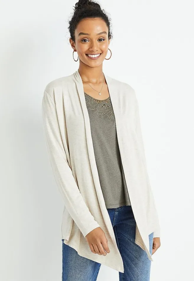 Women Long Sleeve Open Front Cardigan Maurices Tops