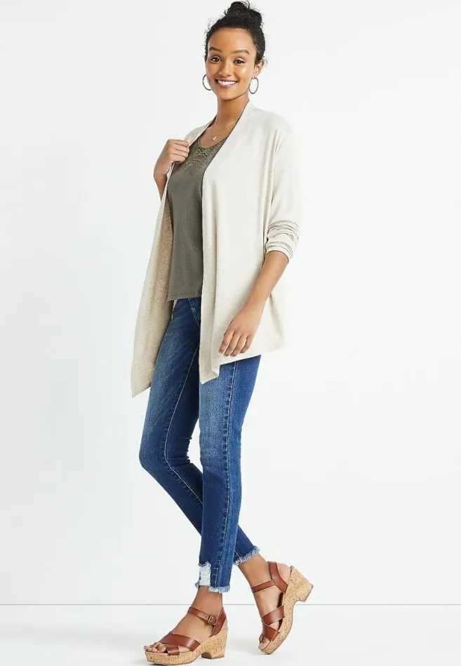 Women Long Sleeve Open Front Cardigan Maurices Tops