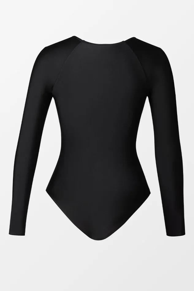 Women Long Sleeve Swimsuits Cupshe Tropicool Leaf Zip Front Long Sleeve Swimsuit Multicolor