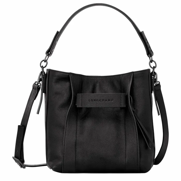Women Longchamp 3D S Crossbody Bag Black Longchamp Crossbody Bags