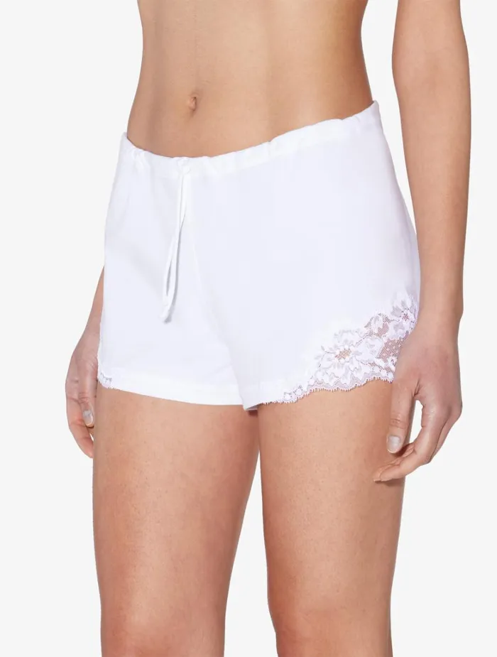 Women Loungewear La Perla White Cotton Sleep Shorts